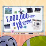 Promotional post for "Bottle for Dream Island" showing that the episode received one million views in 18 hours
