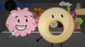 Donut catching a loaf of bread