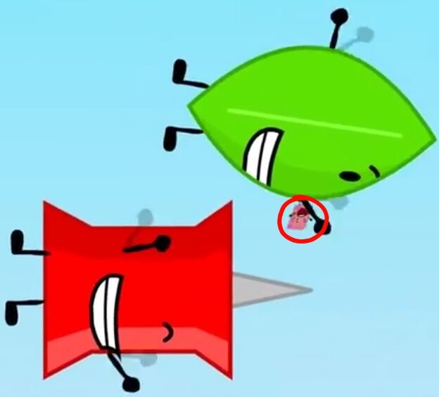 Bfdi cartoon flame with black pupils, a mouth, two stick arms and legs