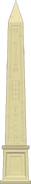 Tennis Ball's prize obelisk in "Respect to the Wicked", with Yoylese written on it spelling out "TENNIS BALL"