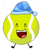 Tennis Ball wearing a sleeping hat (BFDIA 14)
