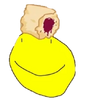 With donut slice on top