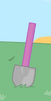 A shovel on the ground