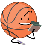 Basketball holding the gray crayon