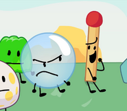 Bubble glaring at Match in "Get to the Top in 500 Steps"