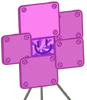 Robot Flower with a purple screen and a face drawn by Marker (TPOT 13)