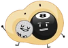 8-Ball and Golf Ball inside Donut's hole (BFB 8),