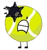 Tennis Ball with Spikeball stabbed onto him (BFDIA 23)