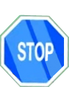 Blue Stop Sign
