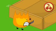 Firey hits his hand with a hammer.
