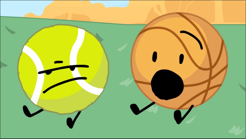 bfdi golf ball and tennis ball