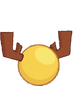Yellow Ball With Brown Antlers