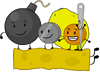 Bomby,Coiny,Needle,Nickel,&YFstandingonSpongy