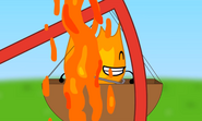 Lava falling on Firey in BFDI 24.