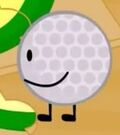 Golfball with the last puzzle piece p.