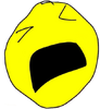 Yellow face frown eyes closed forcing 3 talk 3