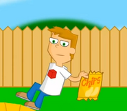 Dan eating chips
