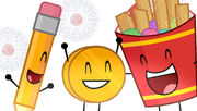 Coiny, Fries and Pencil win the challenge