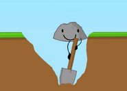 Rocky digging a hole