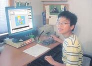 Michael Huang at his computer (2007-2008)