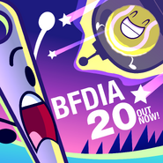 "BFDIA 20 has touched down on YouTube! ✨🌌"