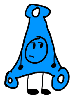 Draw a roblox character with a purple torso,blue legs with a blue electric hammer with the robux logo