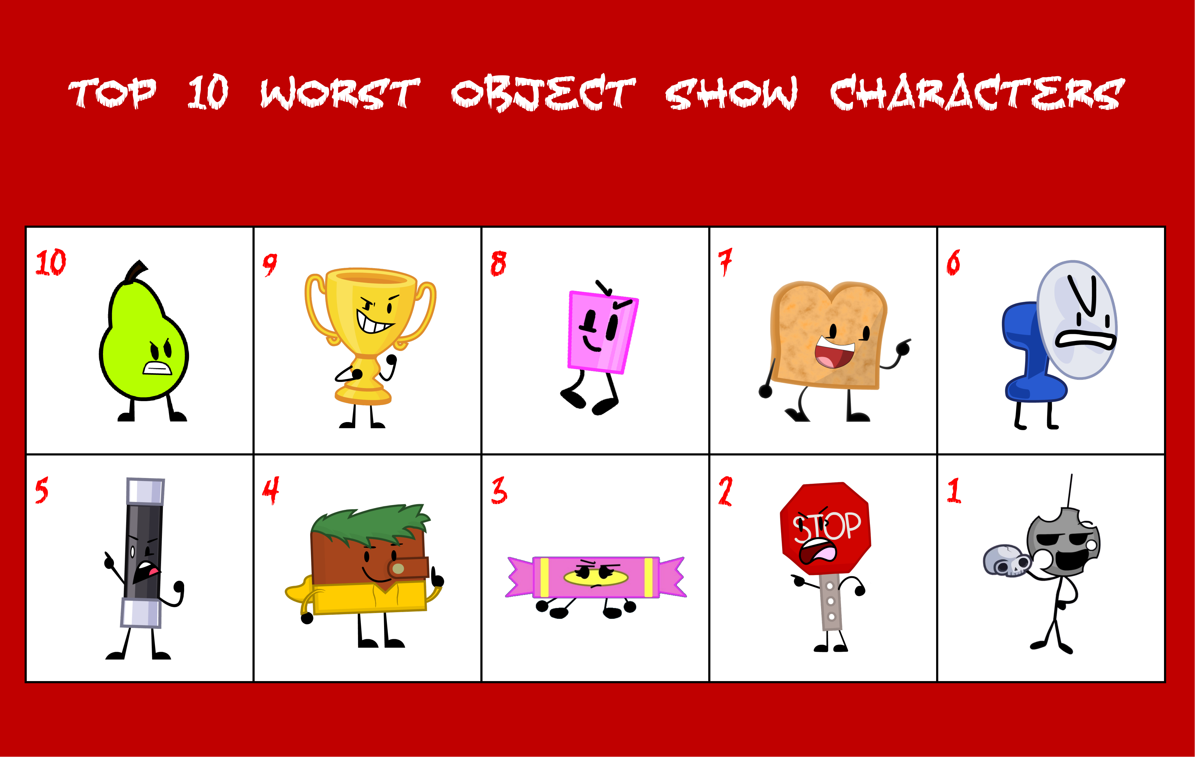 Top 10 Worst BFDI Characters