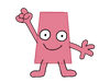 Eraser with Four's arms, legs, eyes, and mouth