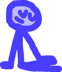 Red Stickman fighting Blue Stickman - Drawception