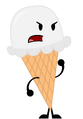 Unfrozen ice cream pose