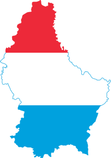 Flag-map of Luxembourg