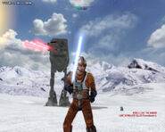 Luke Skywalker on Hoth in Star Wars: Battlefront I.