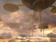 Foggy view from below.