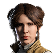 In-game icon for Princess Leia in Star Wars Battlefront II.