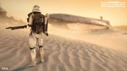 A sandtrooper at Dune Sea Exchange on Tatooine.