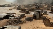 Destruction from the Battle of Jakku.