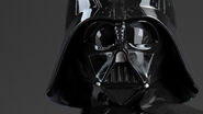 A close up shot of Darth Vader's fear invoking helmet and mask.