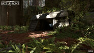 Entrance to an imperial installation on Forest Moon of Endor.