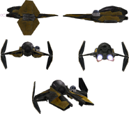 Multiple views of the jedi interceptor.