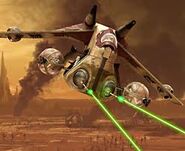 A Gunship over Geonosis.