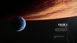 The loading screen for Galactic Assault on The Great Temple on Yavin 4.