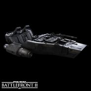 Promotional material of the First Order Snowspeeder.