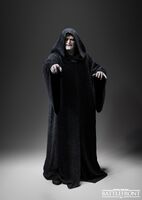 Emperor Palpatine, also known as Darth Sidious, lording his presence over the masses.