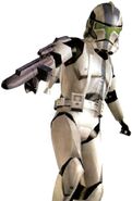 The games promotional art showed all Republic units armed with this weapon.