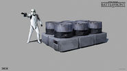 Concept image of a stormtrooper and machinery. (Battlefront 2015)