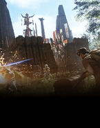 Promotional image of a skirmish on Takodana.