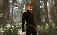 Luke's entrance on Forest Moon of Endor