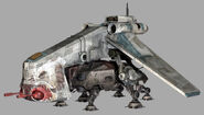 A variant of the LAAT (the LAAT/c) commonly known as the Republic Dropship, which is designed to carry AT-TEs.