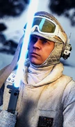 Portrait of Luke Skywalker in his Hoth uniform on Hoth.