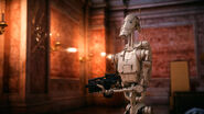 A B1 battle droid in Theed Palace on Naboo.